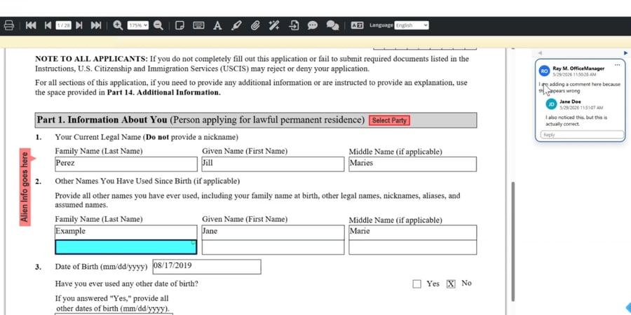 Form Comments