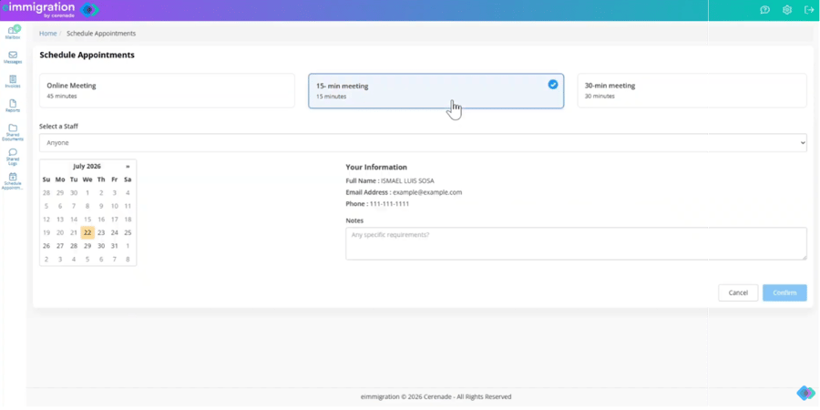 Microsoft Bookings Calendar