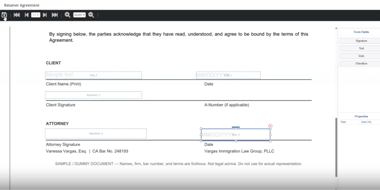electronic document signatures with eimmigration